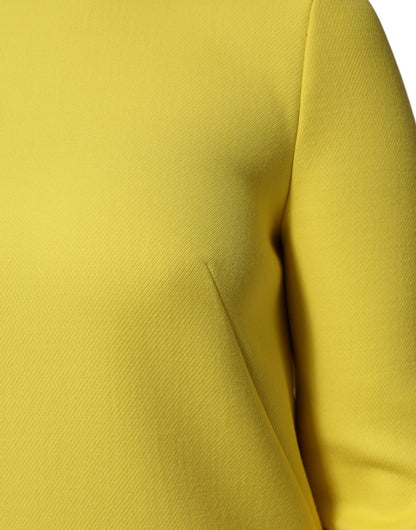 Dolce & Gabbana Yellow Viscose Acetate Mini Long Sleeve Dress – IT40|S par Dolce & Gabbana | Disponible sur Sandy Store ByNet