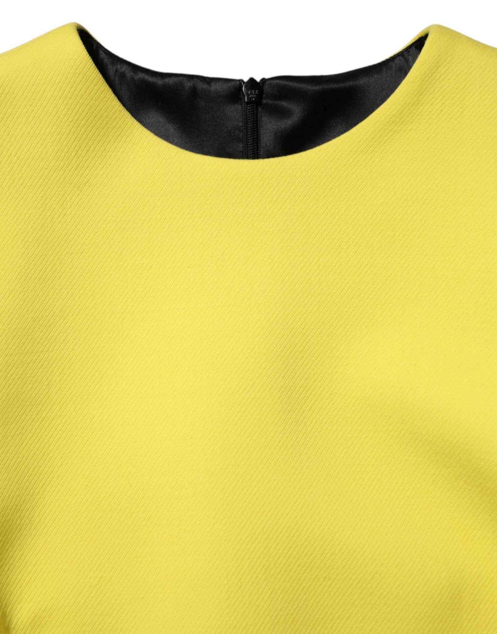 Dolce & Gabbana Yellow Viscose Acetate Mini Long Sleeve Dress – IT40|S par Dolce & Gabbana | Disponible sur Sandy Store ByNet