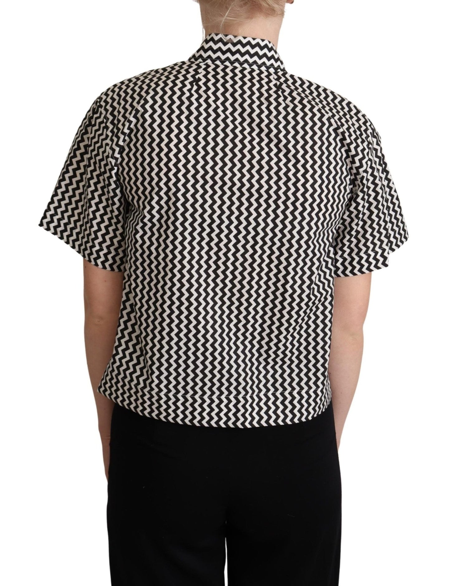 Dolce & Gabbana Zigzag Elegance Cotton Polo Top - Sandy Store ByNet