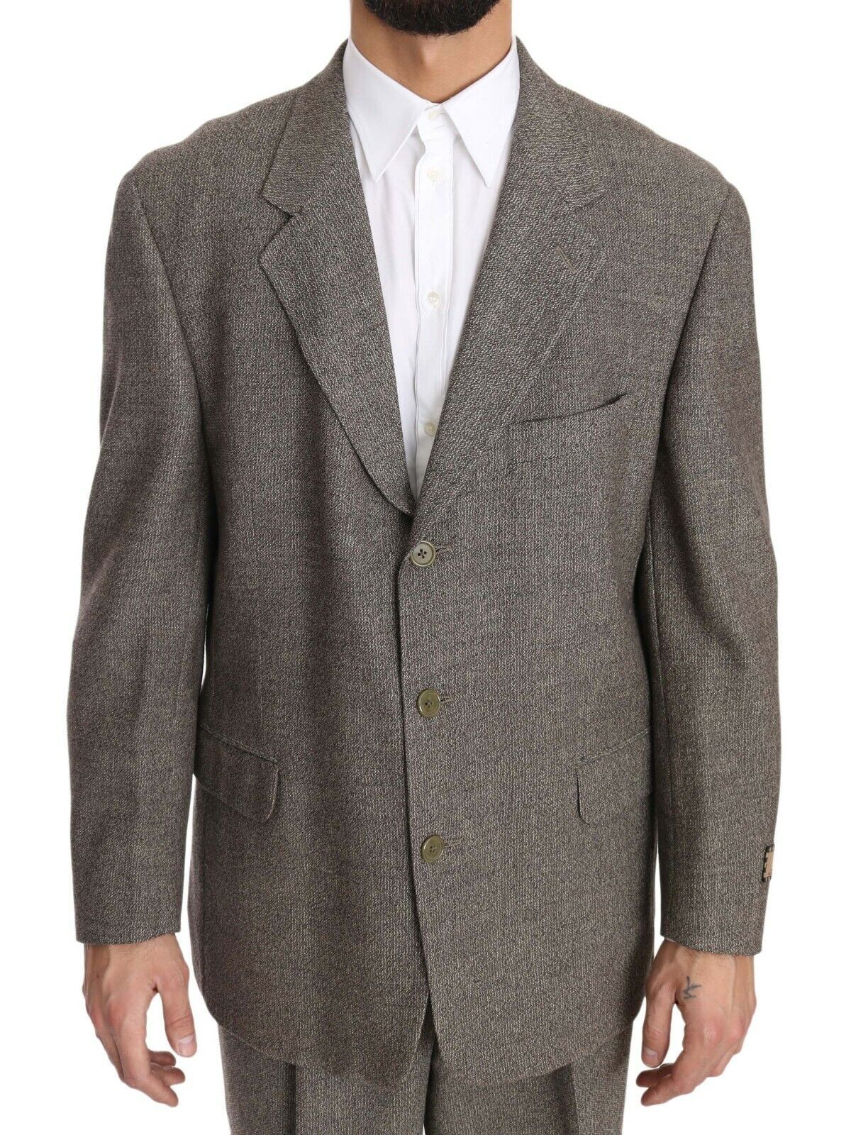 Fendi Elegant Light Brown Wool Men's Suit - Sandy Store ByNet