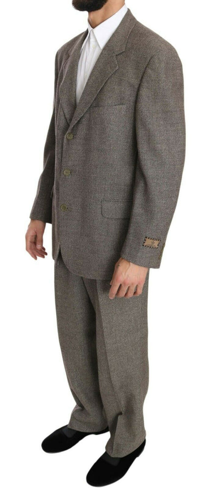 Fendi Elegant Light Brown Wool Men's Suit - Sandy Store ByNet