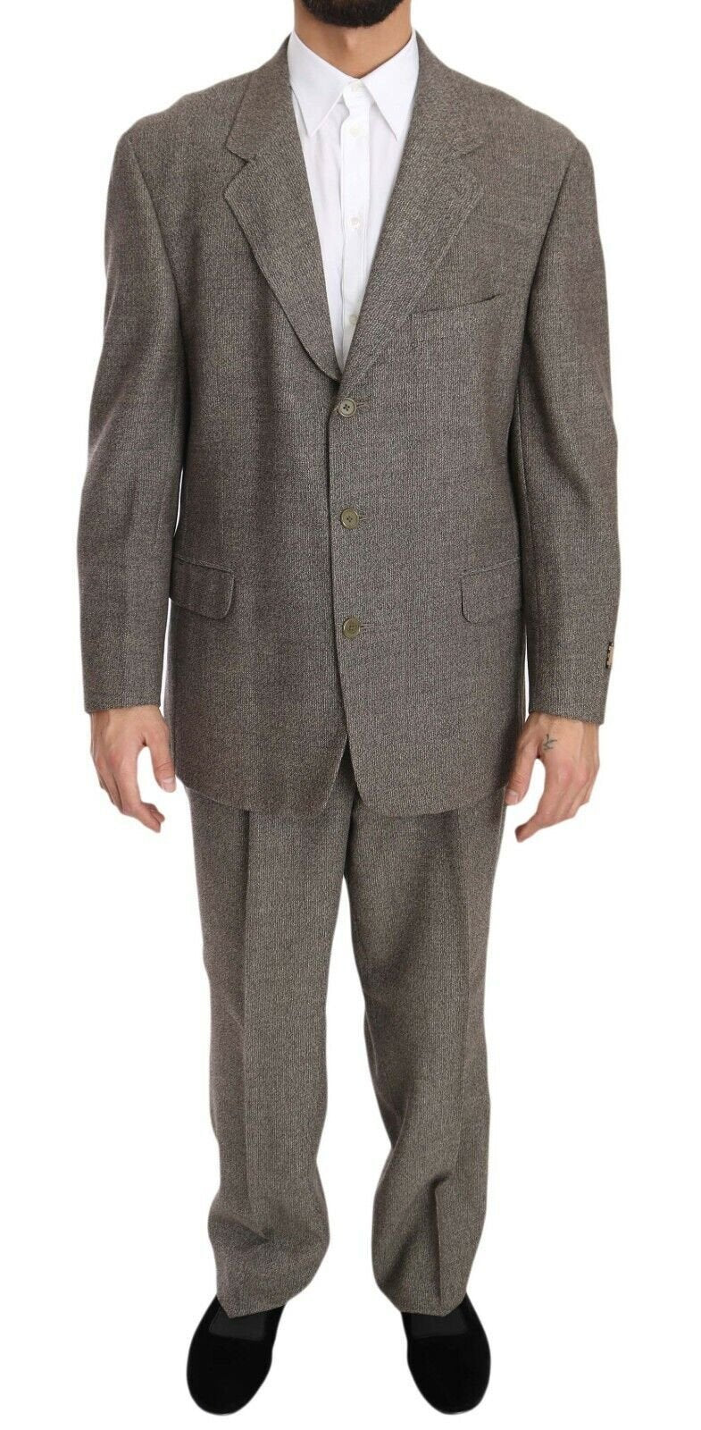 Fendi Elegant Light Brown Wool Men's Suit - Sandy Store ByNet