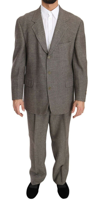 Fendi Elegant Light Brown Wool Men's Suit - Sandy Store ByNet