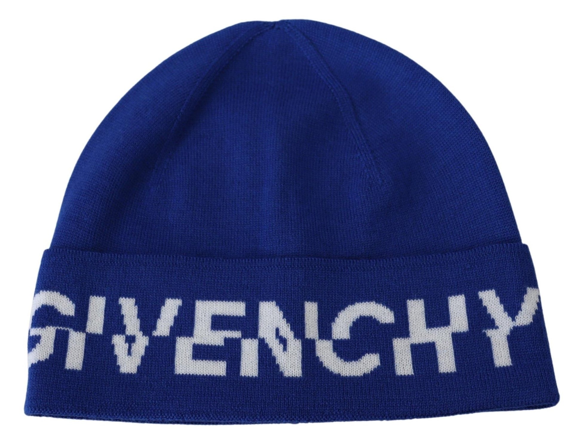 Givenchy Chic Unisex Cobalt Wool Beanie with Logo Detail - Sandy Store ByNet