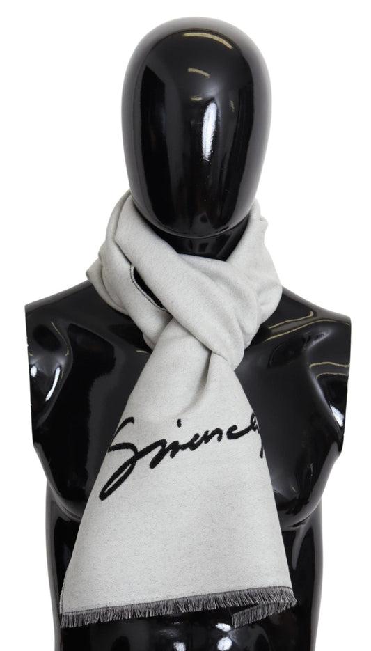 Givenchy Elegant Monochrome Wool - Silk Blend Scarf - Sandy Store ByNet