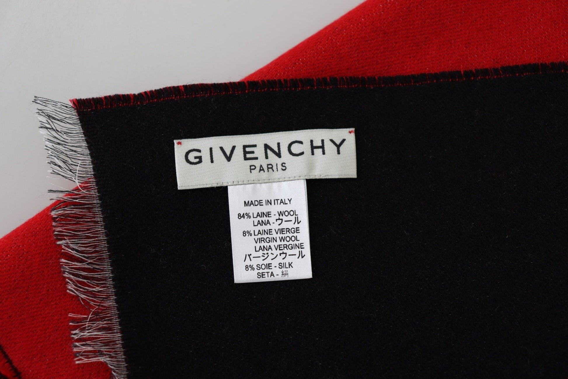 Givenchy Elegant Red Wool Blend Unisex Scarf - Sandy Store ByNet
