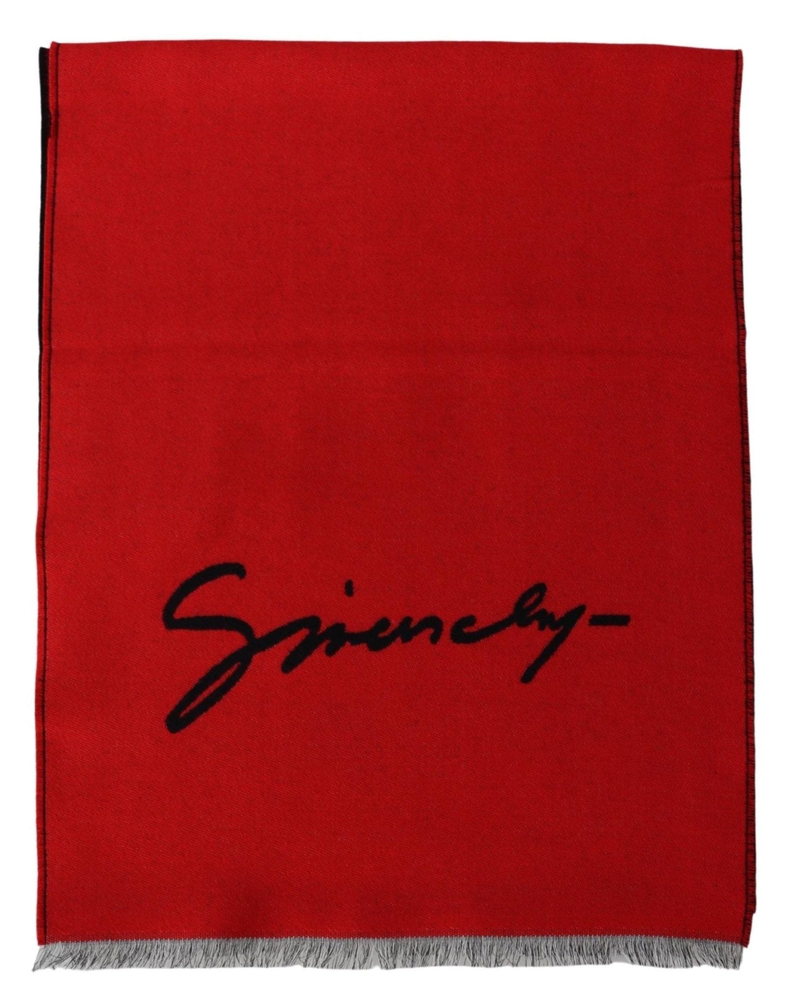 Givenchy Elegant Red Wool Blend Unisex Scarf - Sandy Store ByNet