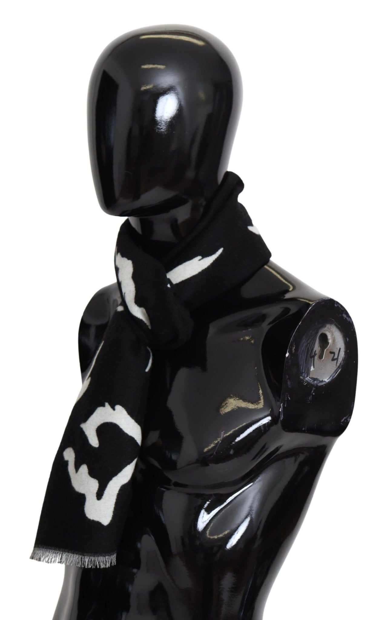 Givenchy Elegant Unisex Wool - Silk Scarf in Black & White - Sandy Store ByNet