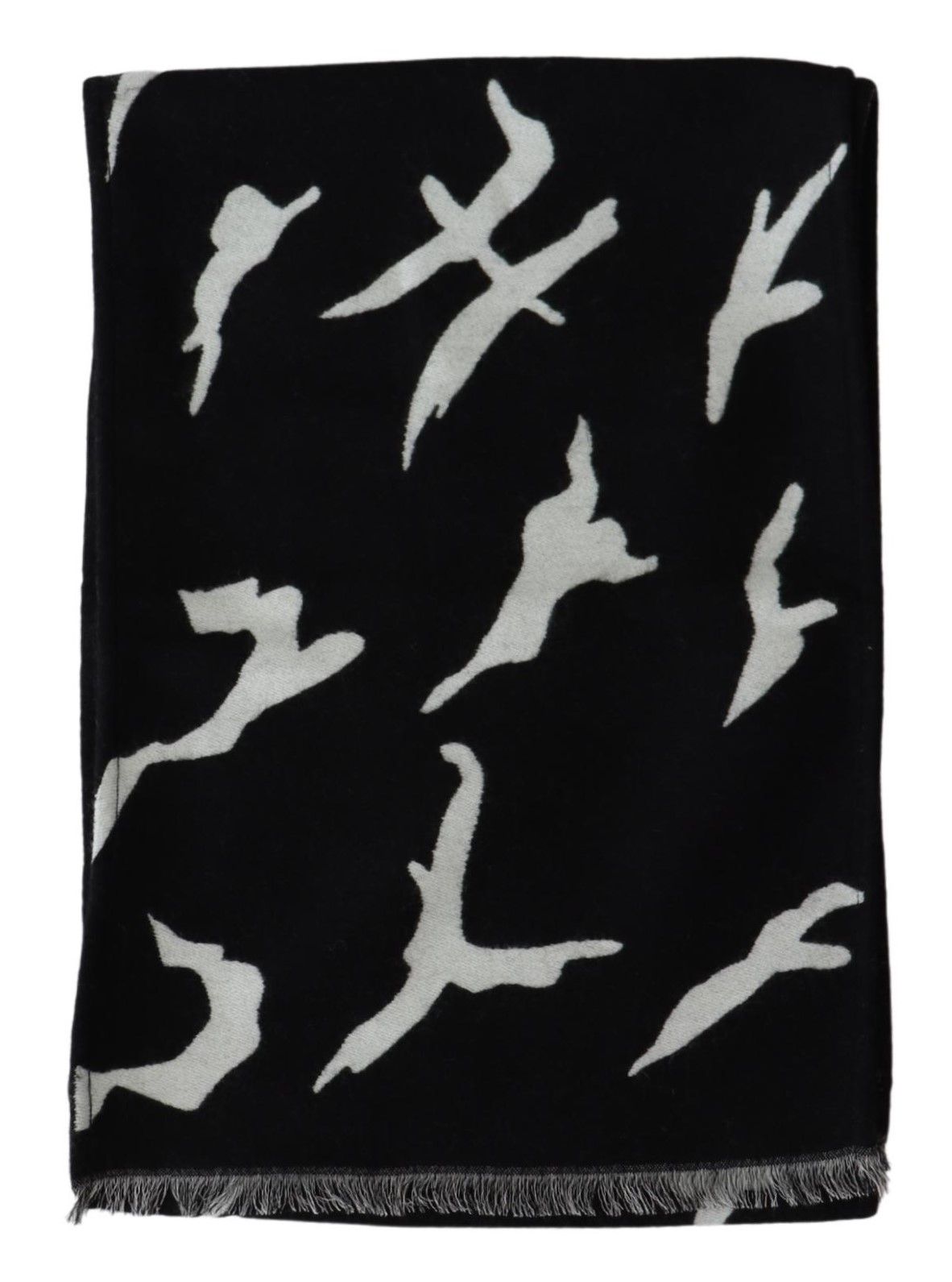 Givenchy Elegant Unisex Wool - Silk Scarf in Black & White - Sandy Store ByNet