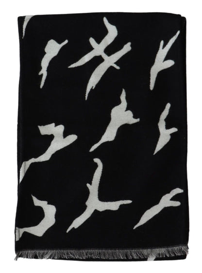 Givenchy Elegant Unisex Wool - Silk Scarf in Black & White - Sandy Store ByNet