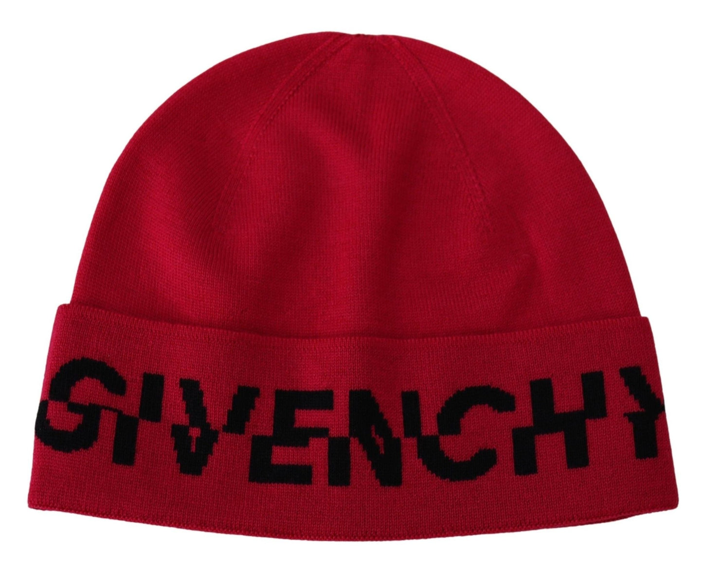 Givenchy Elegant Wool Beanie with Signature Contrast Logo - Sandy Store ByNet