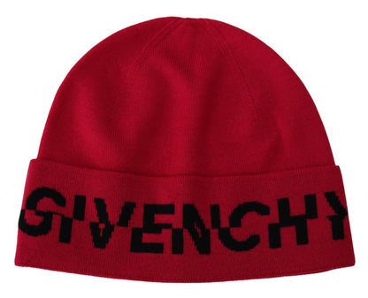 Givenchy Elegant Wool Beanie with Signature Contrast Logo - Sandy Store ByNet