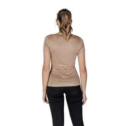 Guess Beige Lyocell T-Shirt – IT40|S par Guess | Disponible sur Sandy Store ByNet