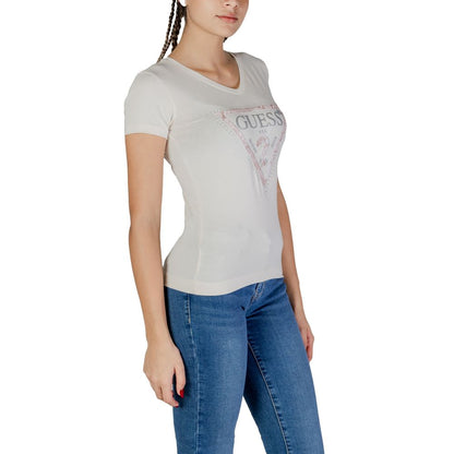 Guess Cream Cotton T-Shirt – IT42|M par Guess | Disponible sur Sandy Store ByNet