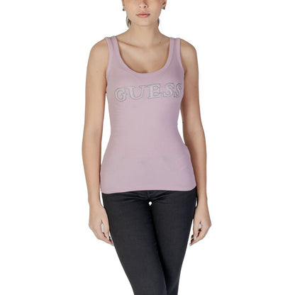 Guess Purple Cotton Tank Top – IT42|M par Guess | Disponible sur Sandy Store ByNet
