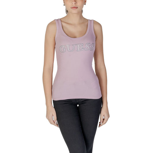 Guess Purple Cotton Tank Top – IT42|M par Guess | Disponible sur Sandy Store ByNet