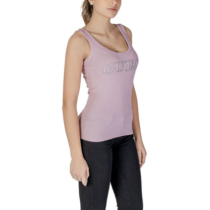 Guess Purple Cotton Tank Top – IT42|M par Guess | Disponible sur Sandy Store ByNet