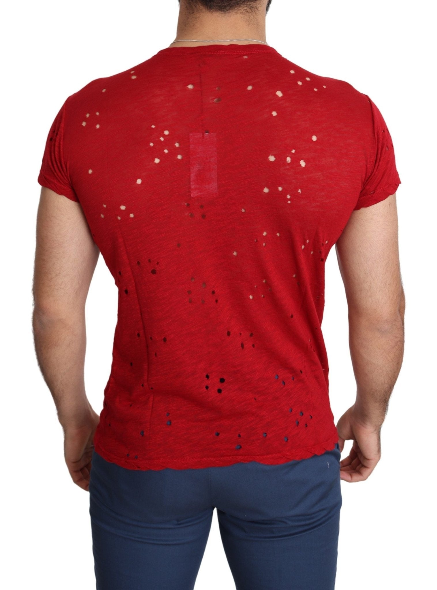 Guess Red Cotton Logo Print Men Casual Top Perforated T-shirt – L par Guess | Disponible sur Sandy Store ByNet