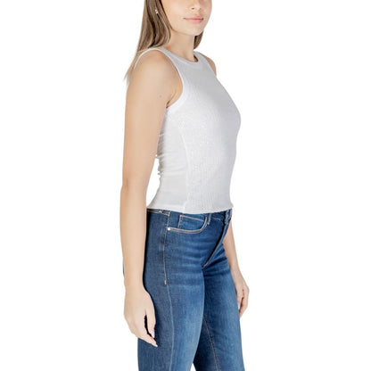 Guess White Cotton Tank Top – IT38|XS par Guess | Disponible sur Sandy Store ByNet