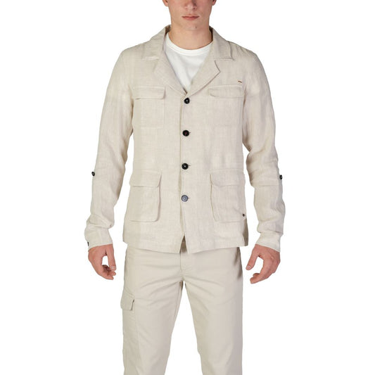 In My Hood Beige Linen Blazer – IT54 | XXL par In My Hood | Disponible sur Sandy Store ByNet