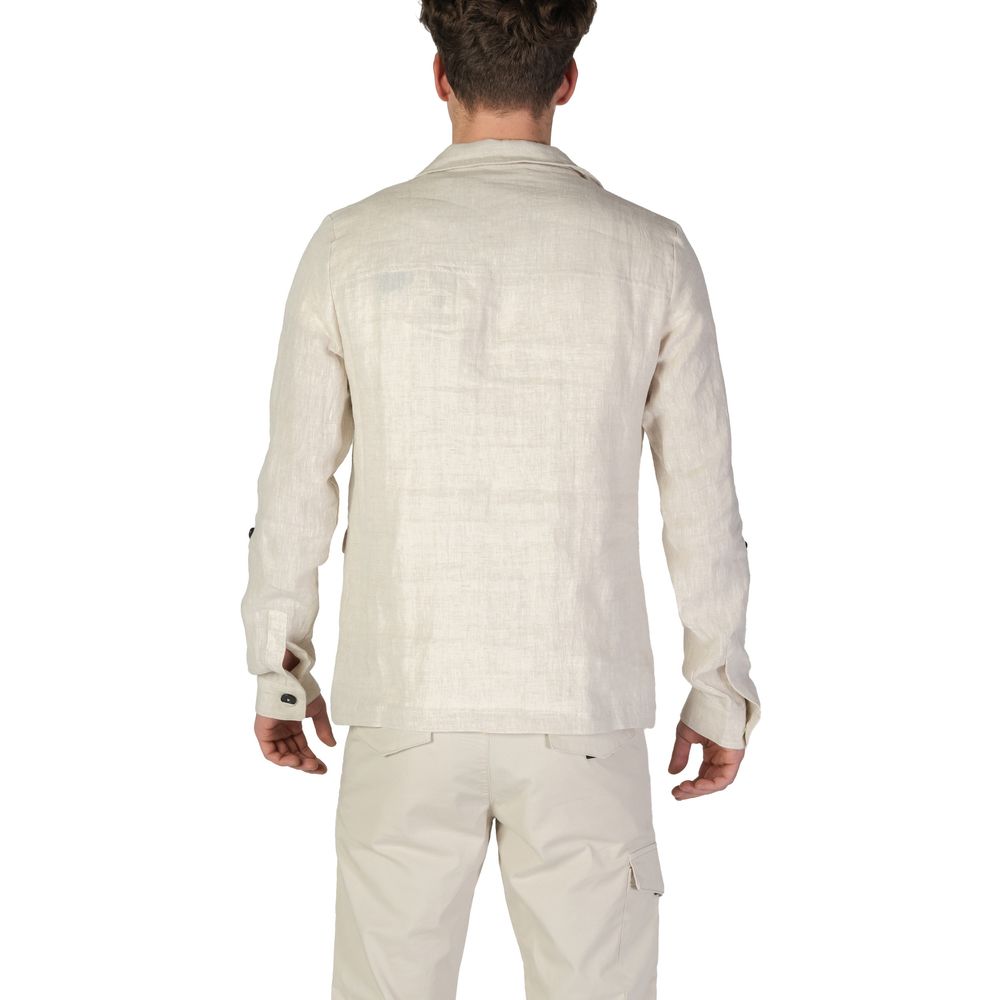 In My Hood Beige Linen Blazer – IT54 | XXL par In My Hood | Disponible sur Sandy Store ByNet