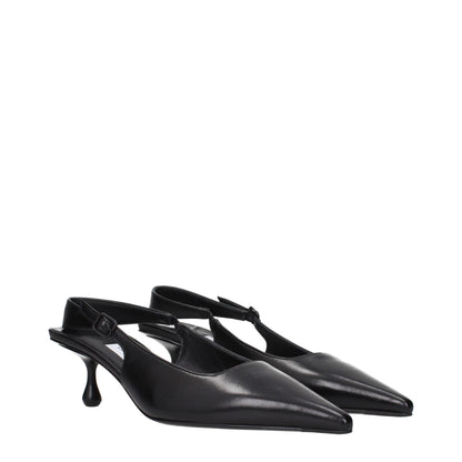 Jimmy Choo Black Leather Flat Sandals – EU36/US6 par Jimmy Choo | Disponible sur Sandy Store ByNet