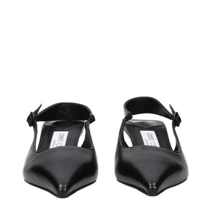 Jimmy Choo Black Leather Flat Sandals – EU36/US6 par Jimmy Choo | Disponible sur Sandy Store ByNet