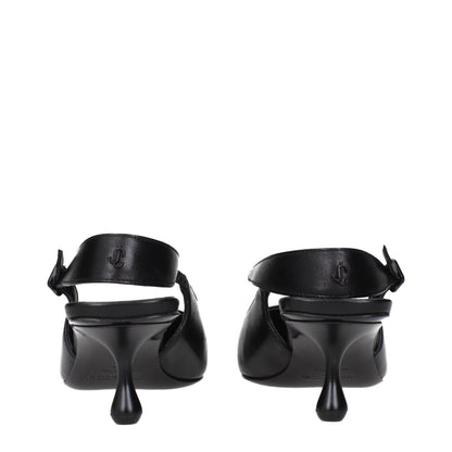 Jimmy Choo Black Leather Flat Sandals – EU36/US6 par Jimmy Choo | Disponible sur Sandy Store ByNet