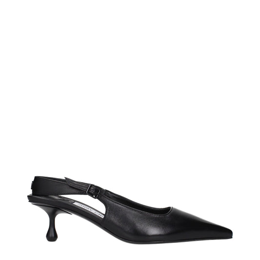 Jimmy Choo Black Leather Flat Sandals – EU36/US6 par Jimmy Choo | Disponible sur Sandy Store ByNet