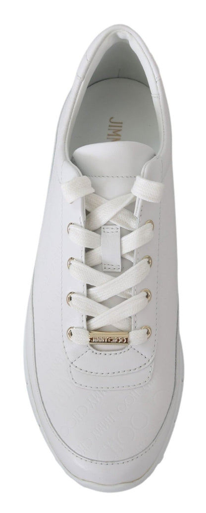 Jimmy Choo Elegant White Leather Sneakers – EU34.5/US4.5 par Jimmy Choo | Disponible sur Sandy Store ByNet