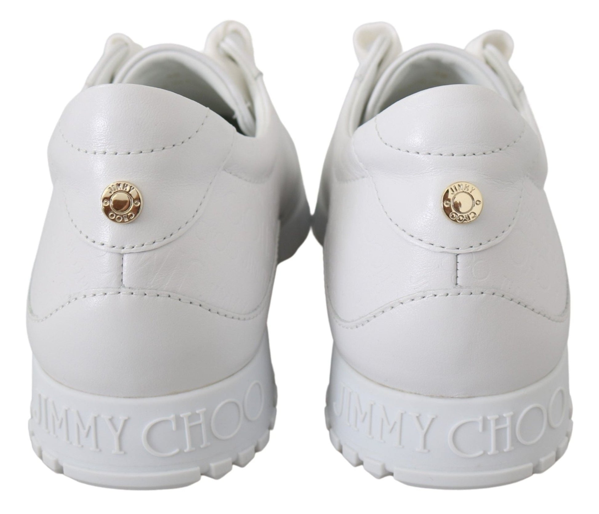 Jimmy Choo Elegant White Leather Sneakers – EU34.5/US4.5 par Jimmy Choo | Disponible sur Sandy Store ByNet