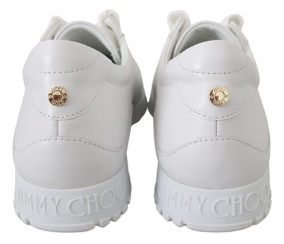 Jimmy Choo Elegant White Leather Sneakers – EU34.5/US4.5 par Jimmy Choo | Disponible sur Sandy Store ByNet