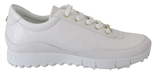 Jimmy Choo Elegant White Leather Sneakers - Sandy Store ByNet