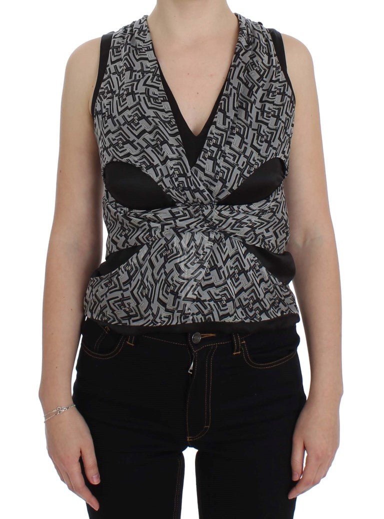 Karl Lagerfeld Elegant Silk Blouse with Logo Detailing - Sandy Store ByNet
