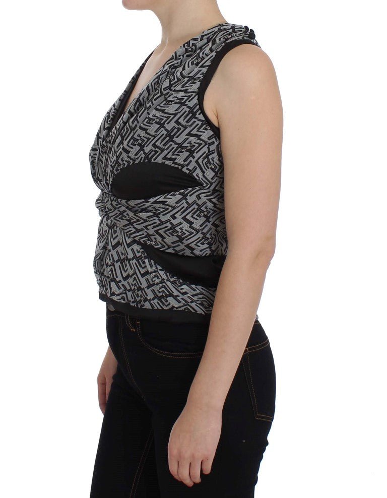 Karl Lagerfeld Elegant Silk Blouse with Logo Detailing - Sandy Store ByNet