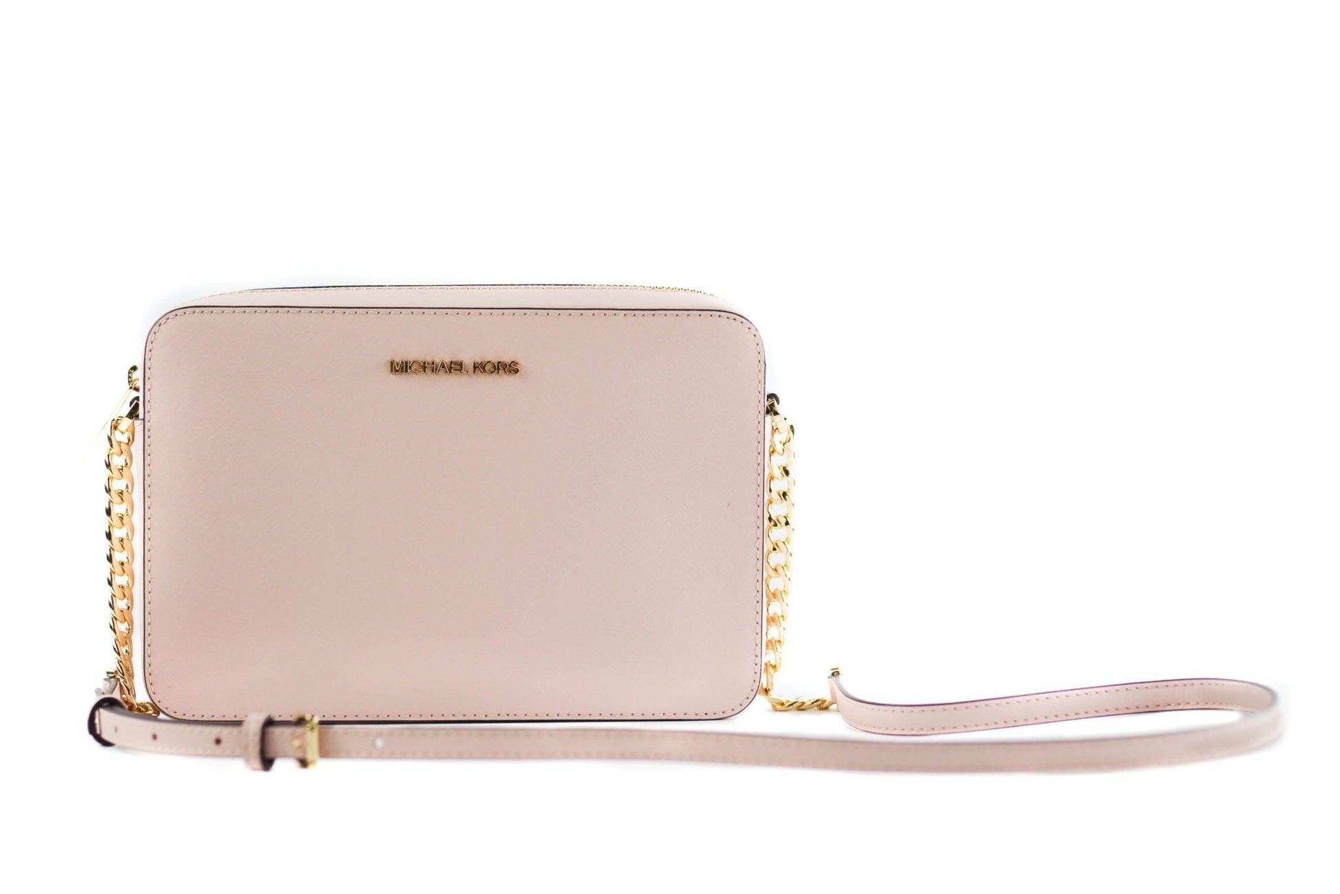 Michael Kors Jet Set Large East West Saffiano Leather Crossbody Bag Handbag (Powder Blush) - Sandy Store ByNet