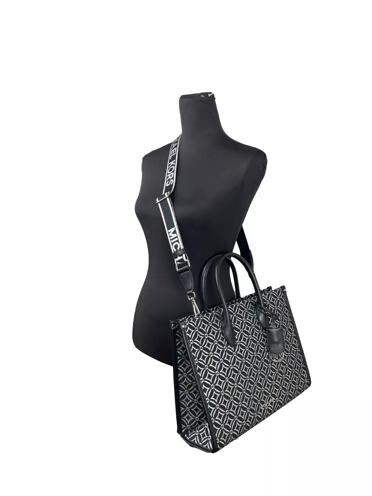 Michael Kors Mirella Medium Top Zip Crossbody Tote Bag Black - Sandy Store ByNet
