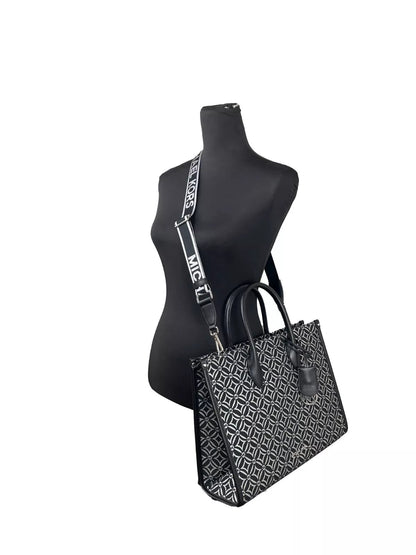 Michael Kors Mirella Medium Top Zip Crossbody Tote Bag Black - Sandy Store ByNet