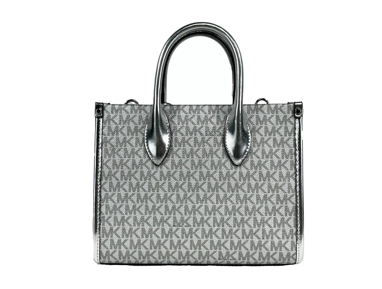 Michael Kors Mirella Signature Small Top Zip Tote Bag Silver - Sandy Store ByNet