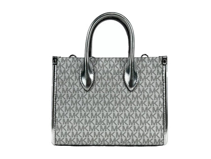 Michael Kors Mirella Signature Small Top Zip Tote Bag Silver - Sandy Store ByNet