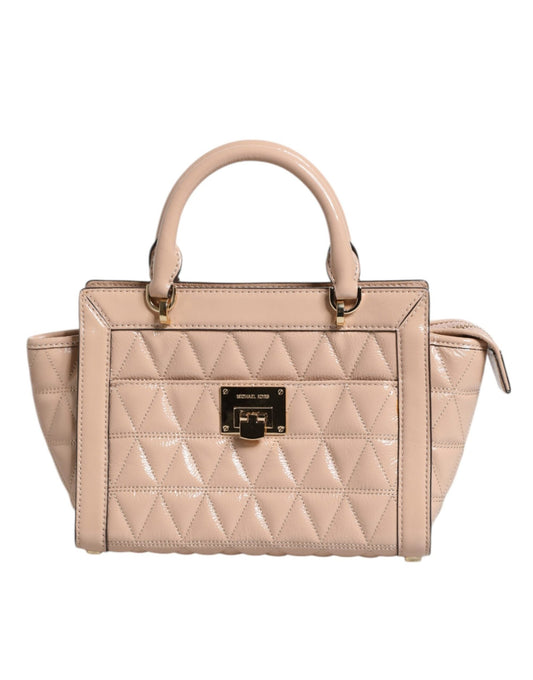 Michael Kors Peach Quilted Leather Logo Crossbody VIVIANNE Messenger Bag - Sandy Store ByNet