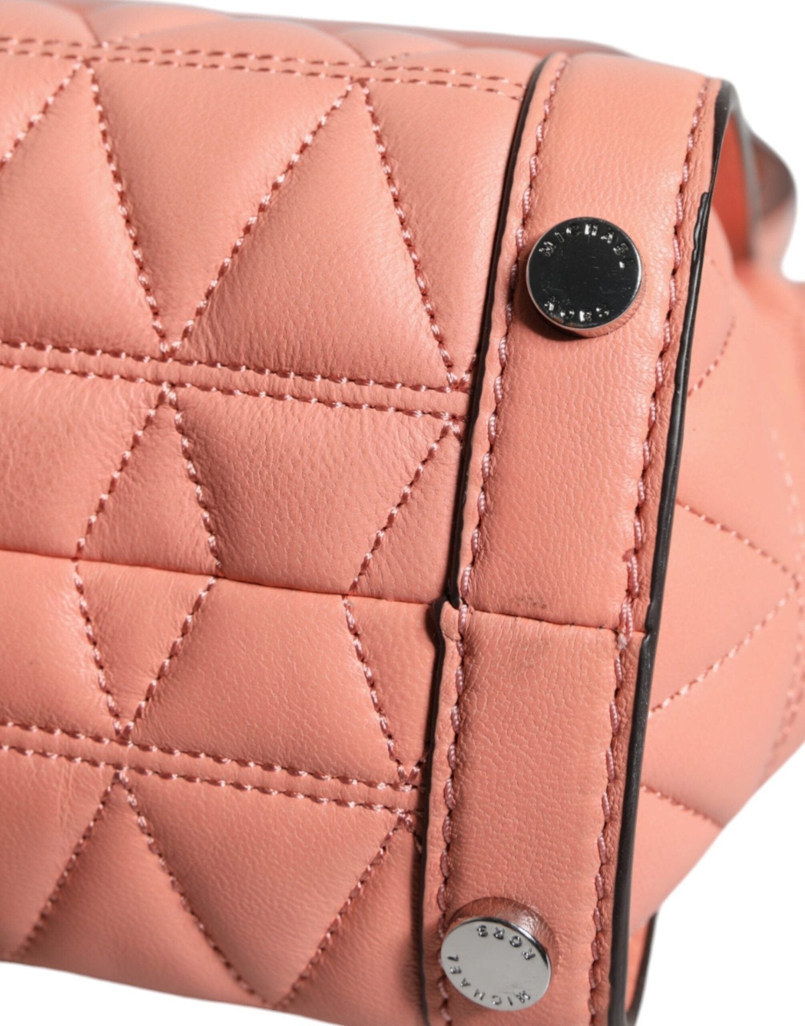 Michael Kors Peach Quilted Leather Logo Crossbody VIVIANNE Messenger Bag - Sandy Store ByNet