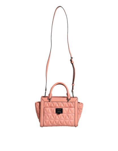 Michael Kors Peach Quilted Leather Logo Crossbody VIVIANNE Messenger Bag - Sandy Store ByNet