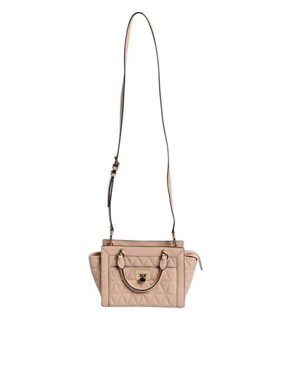 Michael Kors Peach Quilted Leather Logo Crossbody VIVIANNE Messenger Bag - Sandy Store ByNet