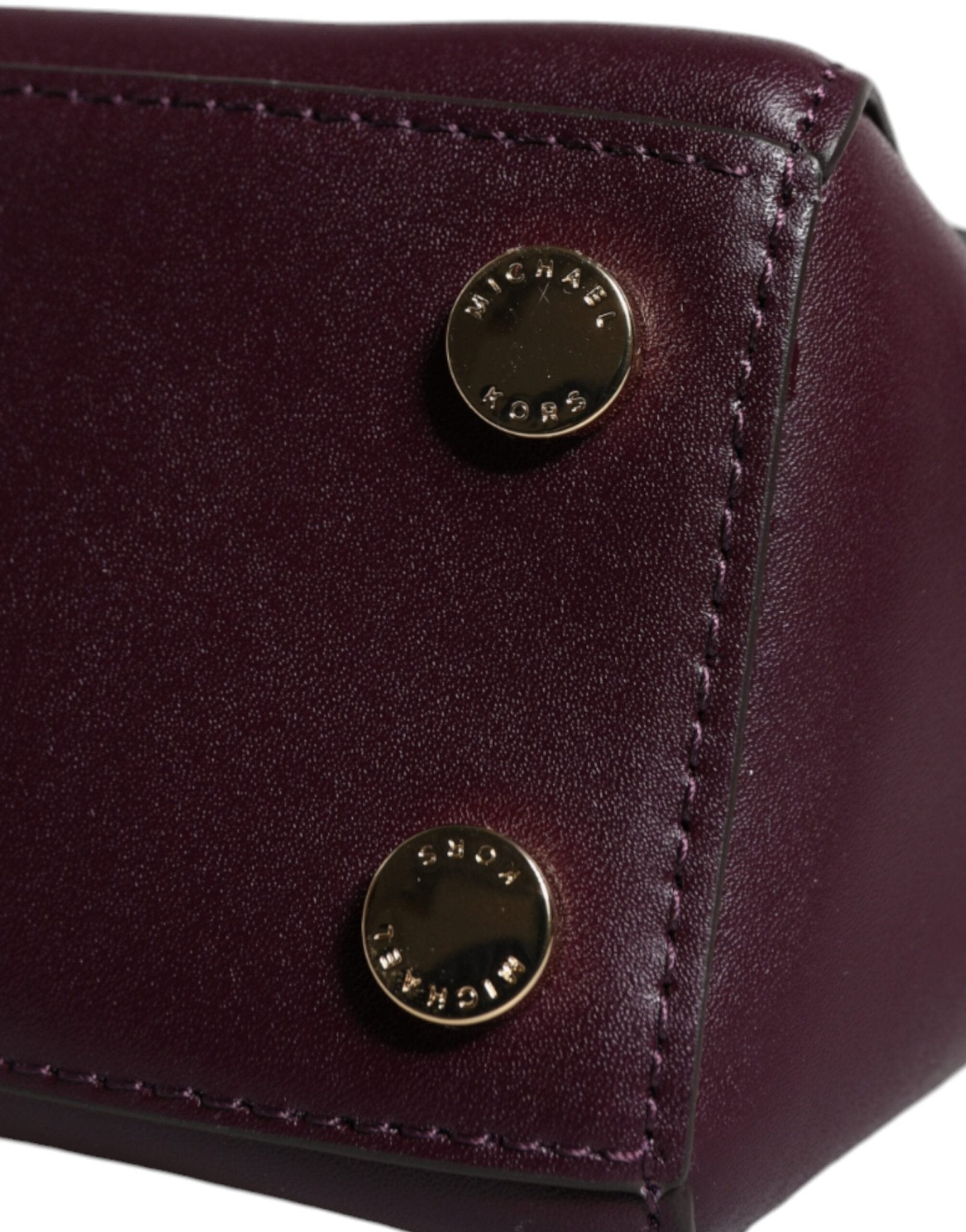 Michael Kors Purple Leather Logo Plaque Crossbody MINDY Satchel Bag - Sandy Store ByNet