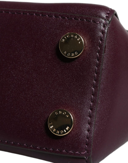 Michael Kors Purple Leather Logo Plaque Crossbody MINDY Satchel Bag - Sandy Store ByNet