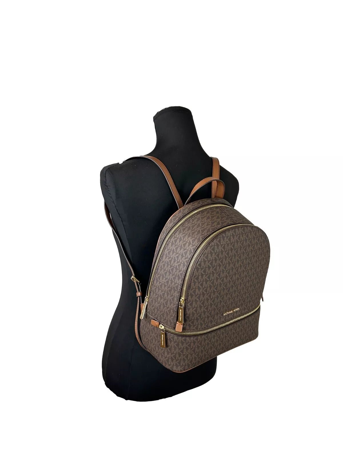 Michael Kors Rhea Medium PVC Backpack Bookbag Brown - Sandy Store ByNet