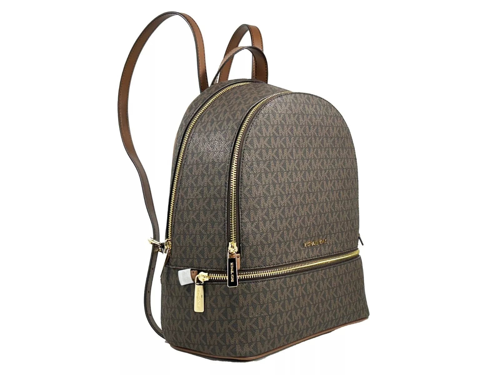 Michael Kors Rhea Medium PVC Backpack Bookbag Brown - Sandy Store ByNet