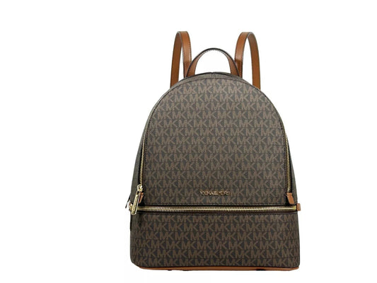 Michael Kors Rhea Medium PVC Backpack Bookbag Brown - Sandy Store ByNet