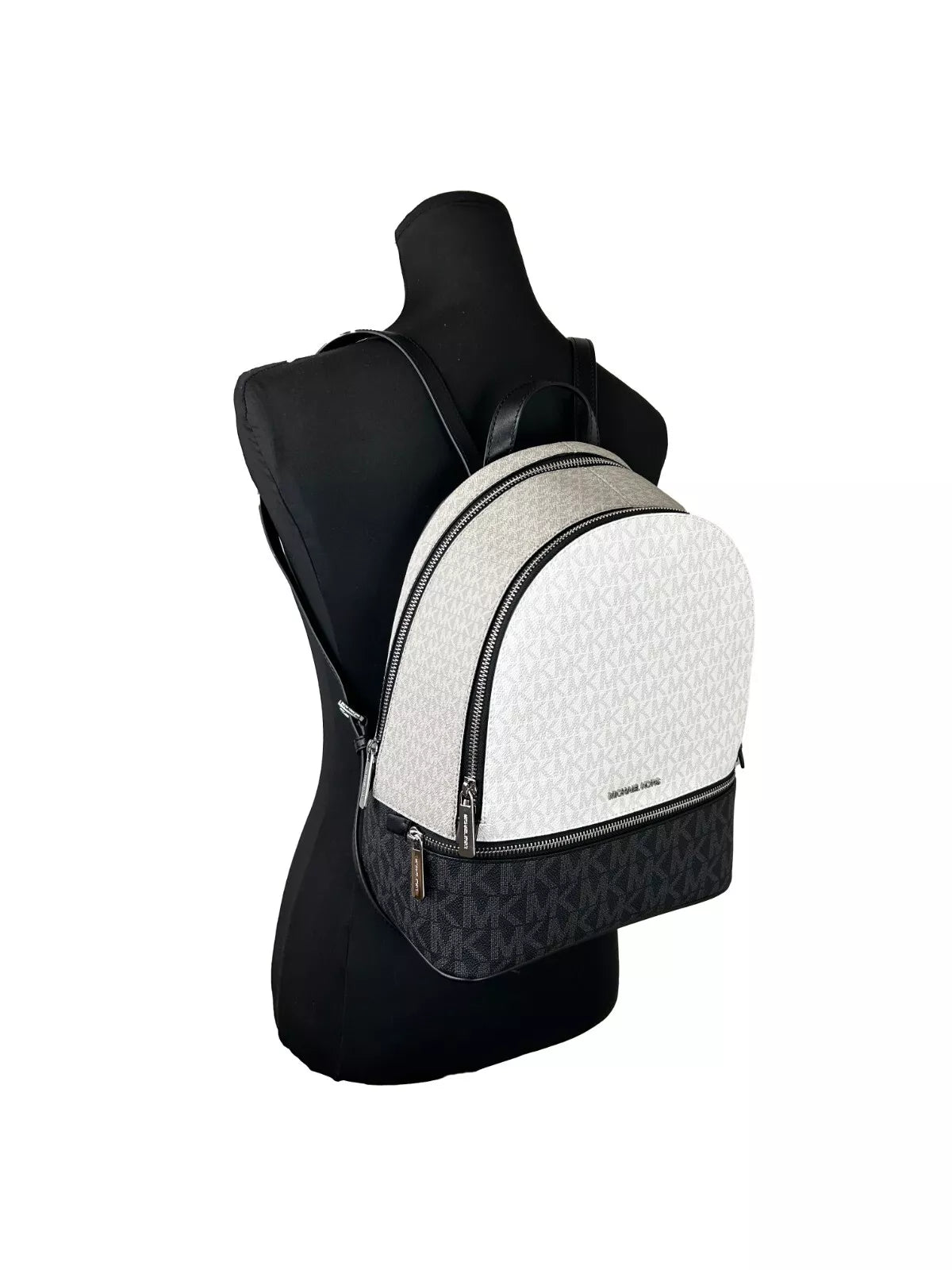 Michael Kors Rhea Medium PVC Backpack Bookbag Optic White Multi - Sandy Store ByNet
